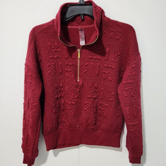 Lou & Grey Tops - Lou & Grey Women's Long Sleeve Cranberry Red Pullover Top with Gold Zipper - XS